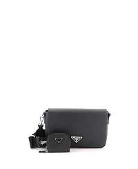 Pre-Owned Prada Flap Messenger Bag Saffiano Leather