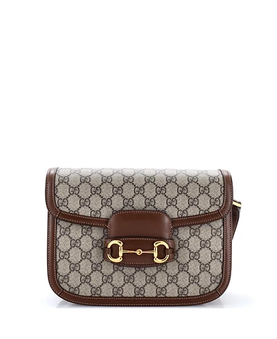 Pre-Owned Gucci Small Horsebit 1955 Shoulder Bag Gg Coated Canvas with Leather