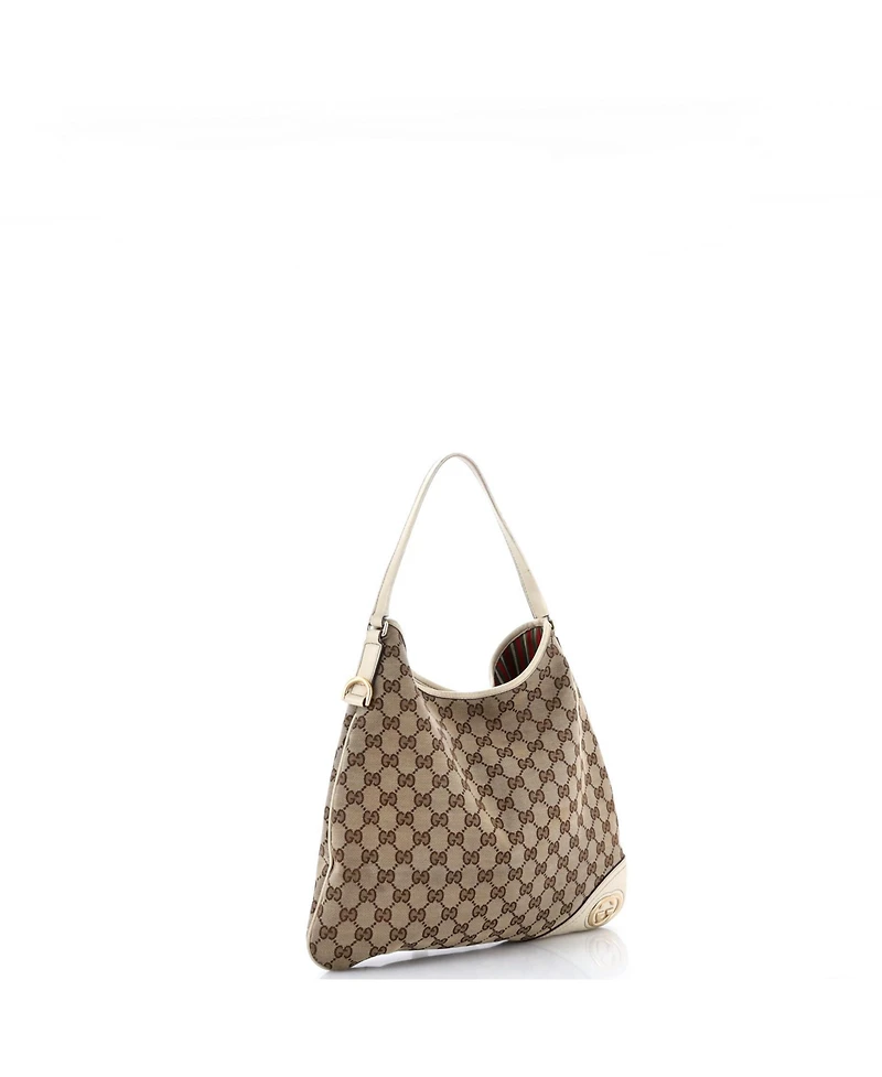 Pre-Owned Gucci Medium New Britt Hobo Gg Canvas