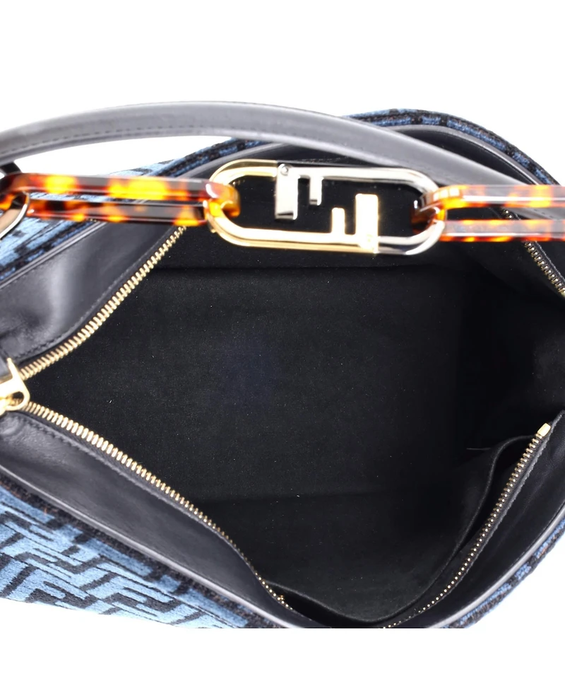 Pre-Owned Fendi O'Lock Zip Shoulder Bag Zucca Chenille