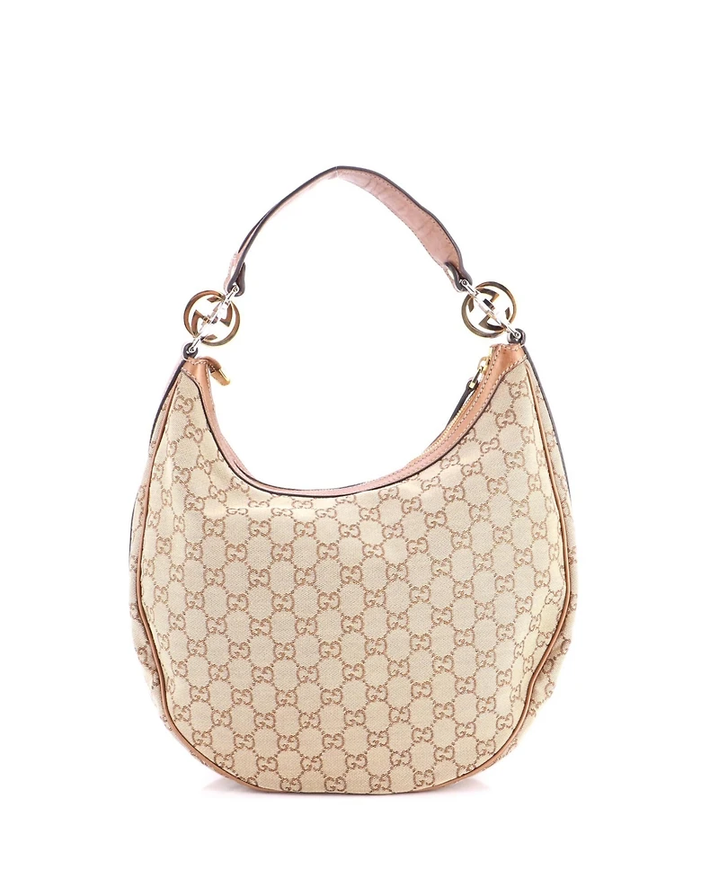 Pre-Owned Gucci Medium Twins Hobo Gg Canvas