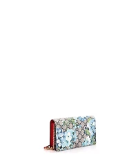 Pre-Owned Gucci Chain Wallet Blooms Print Gg Coated Canvas