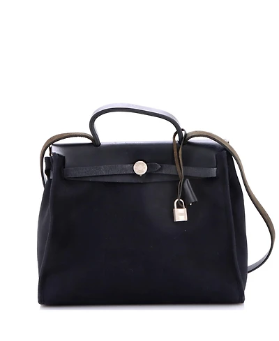 Pre-Owned Hermes Pm Herbag Toile and Leather