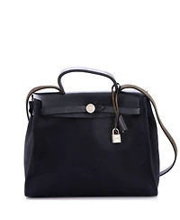 Pre-Owned Hermes Pm Herbag Toile and Leather