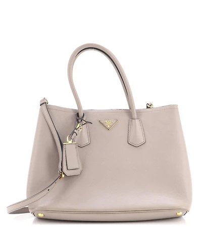 Pre-Owned Prada Large Cuir Double Tote Saffiano Leather