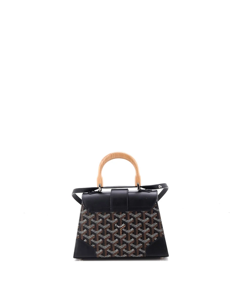 Pre-Owned Goyard Mini Structured Saigon Top Handle Bag Coated Canvas with Leather