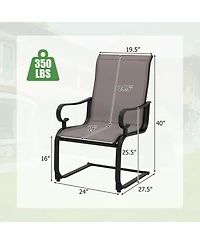 Gymax Patio Dining Chairs Set of 4 C-Spring Motion Patio Chairs With Metal Frame