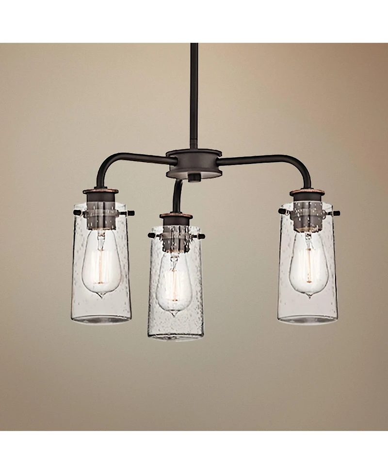 Kichler Braelyn 17 3/4" Industrial 3-Light Oiled Bronze Chandelier