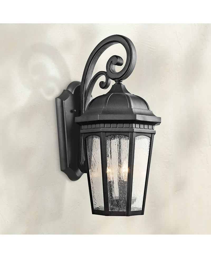 Kichler Courtyard 22 1/4" High Black Outdoor Wall Light