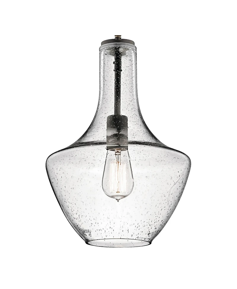 Kichler Everly 10 1/2" Wide Olde Bronze and Seeded Glass Mini Pendant