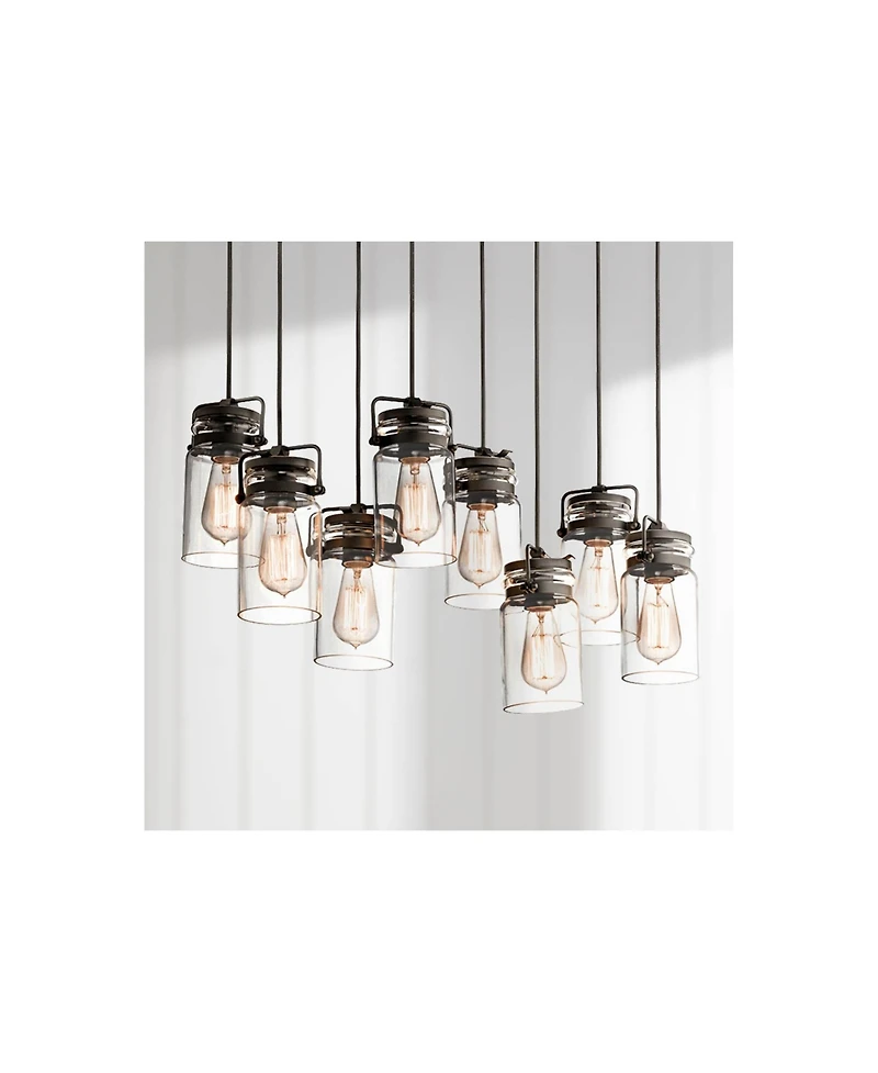 Kichler Brinley 25 1/2" Glass and Bronze 8-Light Industrial Pendant