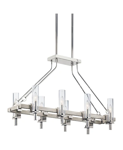 Kichler Telan 36" White Washed Wood Kitchen Island Light Chandelier