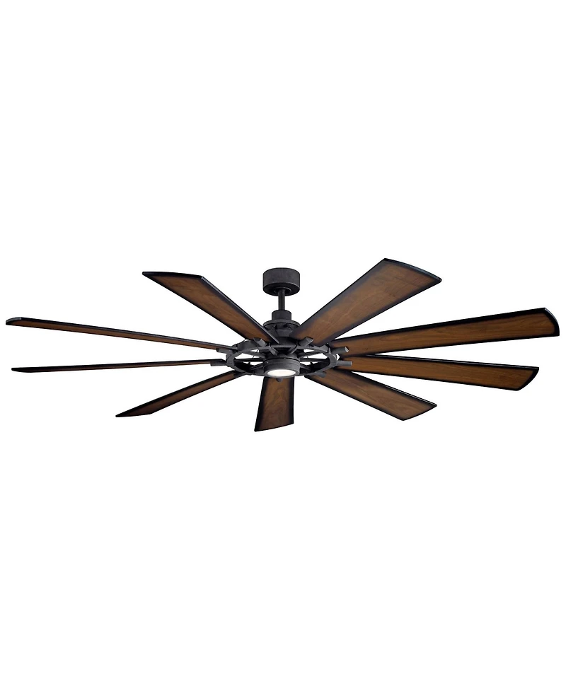 85" Kichler Gentry Distressed Black Led Ceiling Fan