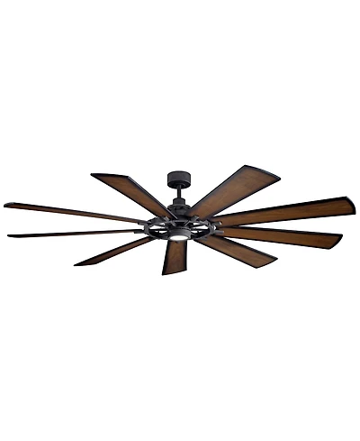 85" Kichler Gentry Distressed Black Led Ceiling Fan
