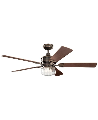 60" Kichler Lyndon Patio Bronze Led Wet Rated Fan with Wall Control