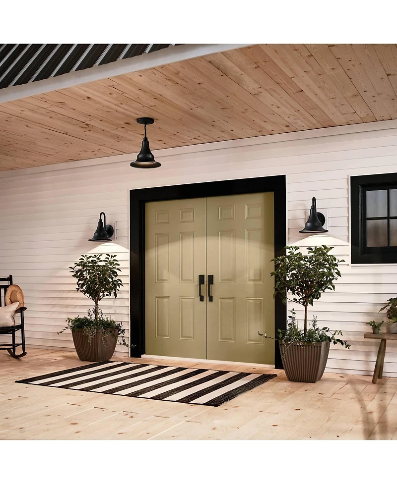 Kichler Hampshire 13 1/4" High Climates Black Outdoor Ceiling Light