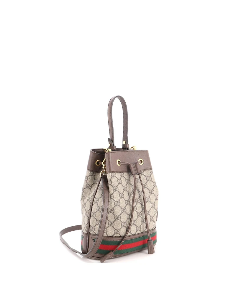 Pre-Owned Gucci Small Ophidia Bucket Bag Gg Coated Canvas