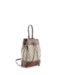Pre-Owned Gucci Small Ophidia Bucket Bag Gg Coated Canvas