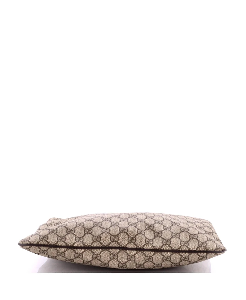 Pre-Owned Gucci Large Zip Top Messenger Bag Gg Coated Canvas