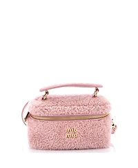 Pre-Owned Miu Miu Top Handle Vanity Case Shearling