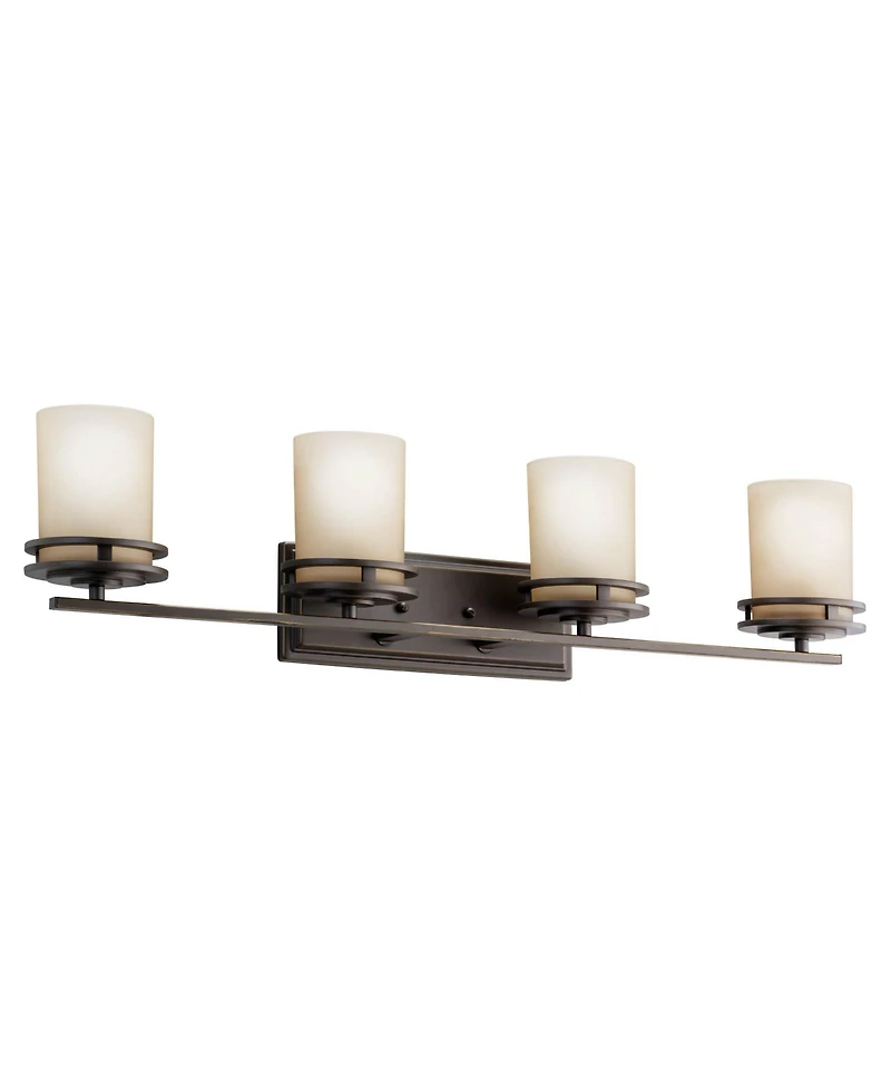 Kichler Hendrik 34" Wide Umber Glass and Bronze Bathroom Light Fixture