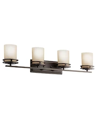 Kichler Hendrik 34" Wide Umber Glass and Bronze Bathroom Light Fixture