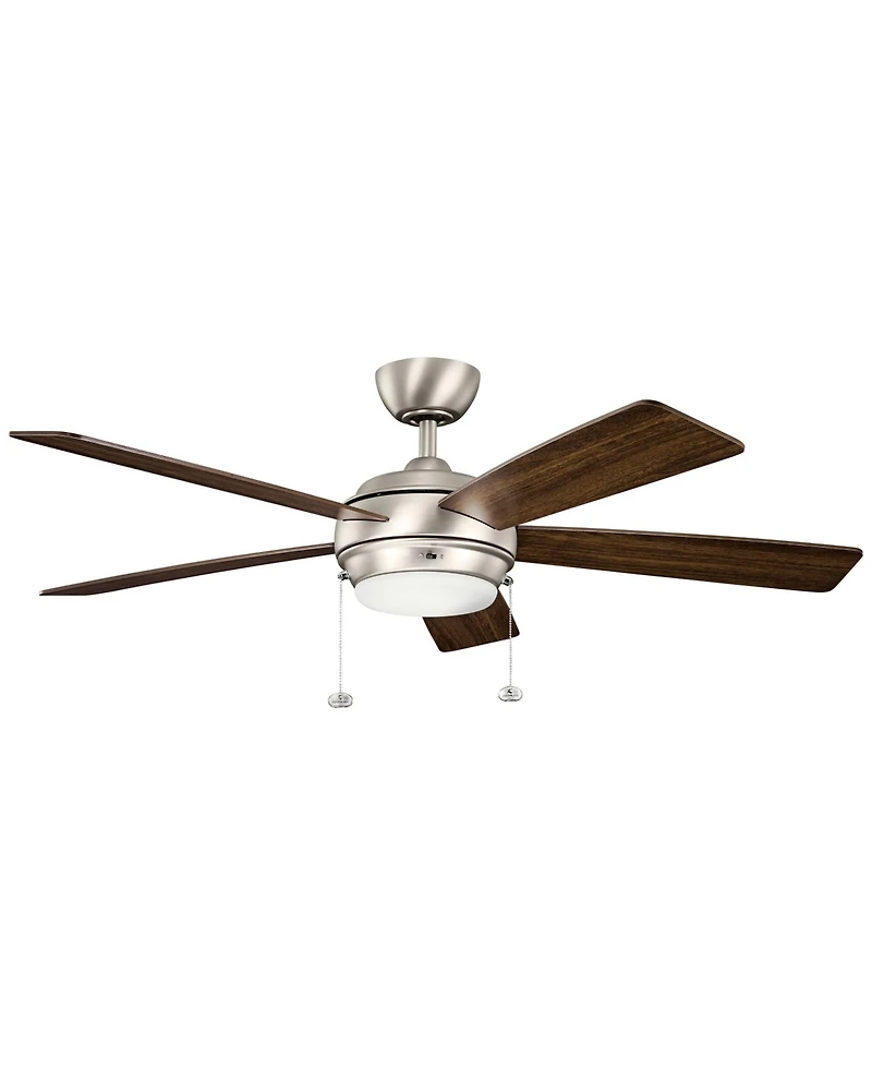 52" Kichler Starkk Brushed Nickel Led Pull Chain Ceiling Fan