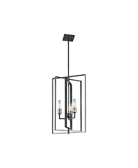 Kichler Taubert 15" Modern Black 3-Light Rectangular Foyer Pendant