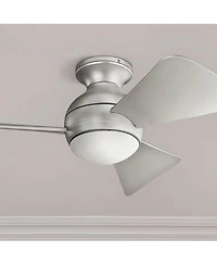 34" Kichler Sola Satin Nickel Wet Rated Led Hugger Ceiling Fan