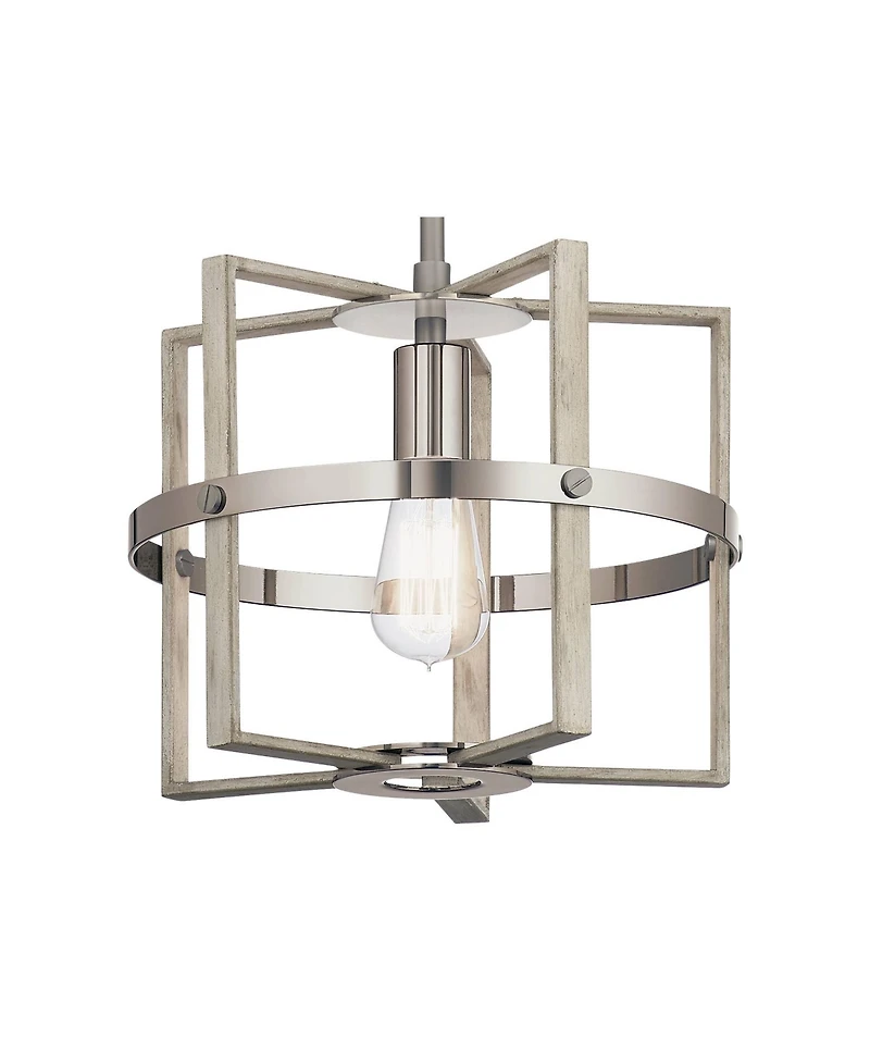 Kichler Peyton 12" Wide White Washed Wood Mini Pendant