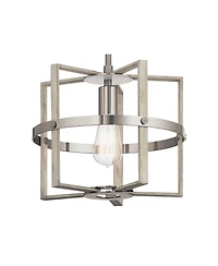 Kichler Peyton 12" Wide White Washed Wood Mini Pendant