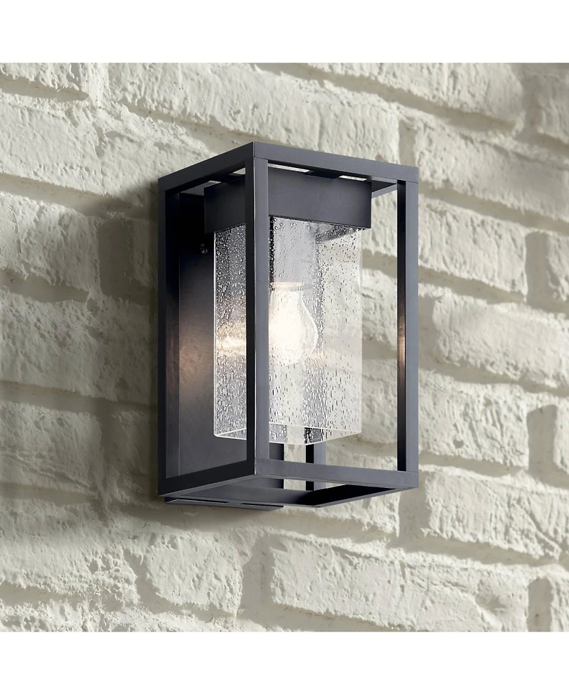 Kichler Mercer 12" High Black Silver Outdoor Wall Light