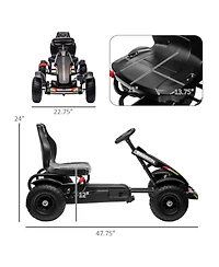 Yobtop Kids Pedal Go Kart with Adjustable Seat, Handbrake, 110-lb. Capacity, Ages 5-12