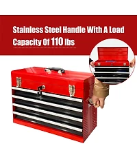 Streamdale Furniture 21-Inch Heavy Duty 4-Drawer Portable Metal Tool Box with Ball Bearing Slides