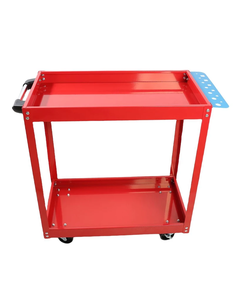 Streamdale Furniture Heavy Duty 2-Tier Steel Tool Cart with Lockable Wheels