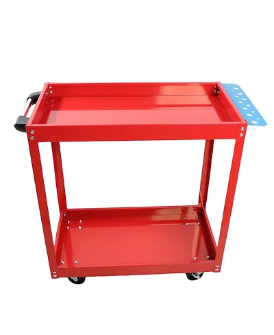 Streamdale Furniture Heavy Duty 2-Tier Steel Tool Cart with Lockable Wheels