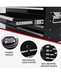 Streamdale Furniture 21" Heavy-Duty 4-Drawer Portable Metal Tool Box with Ball Bearing Slides