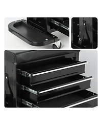 Streamdale Furniture Rolling 3-Drawer Tool Chest Mechanic Seat, 350Lbs Capacity