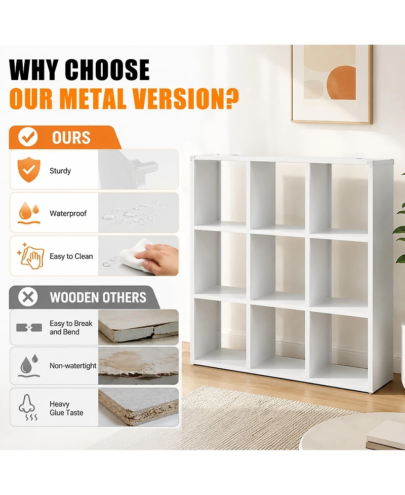 Boyel Living Cube Metal Storage Shelf Organizer Bookcase Display Rack Easy Assembly