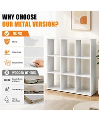 Boyel Living Cube Metal Storage Shelf Organizer Bookcase Display Rack Easy Assembly