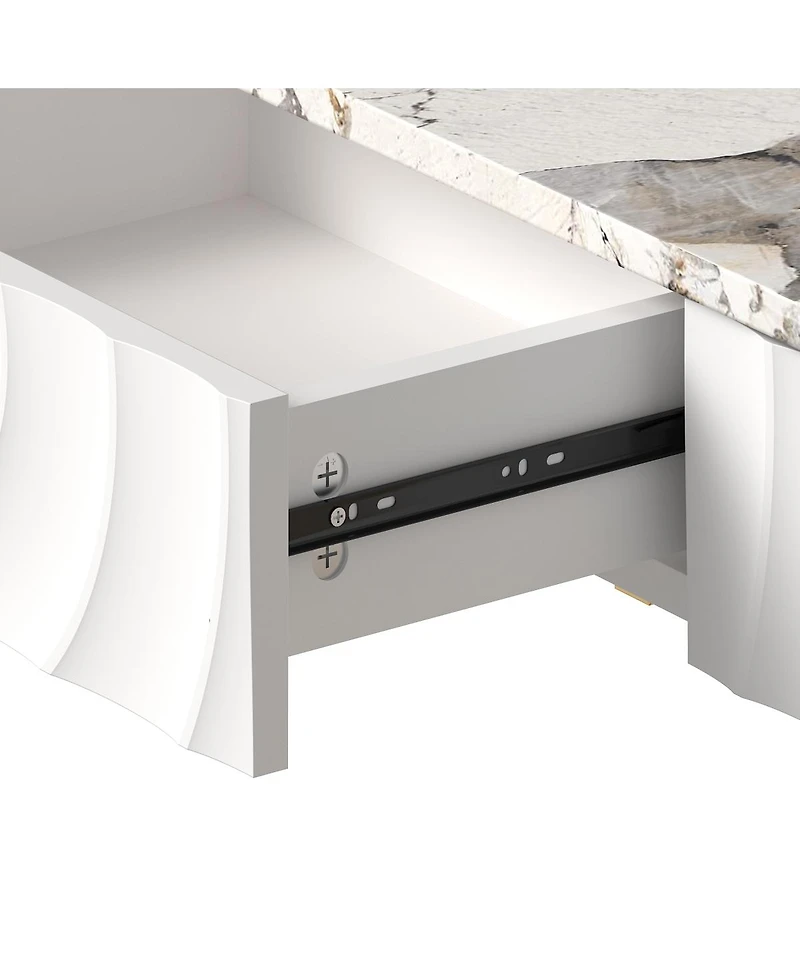 Streamdale Furniture 47.3" Narrow Entryway Table with 3 Drawers and Metal Frame,