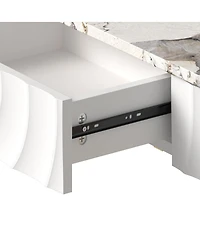 Streamdale Furniture 47.3" Narrow Entryway Table with 3 Drawers and Metal Frame,