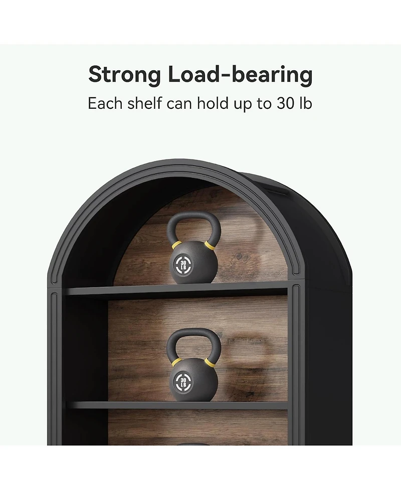 Tribesigns 6-Tier 77" Bookshelf with Arched Top