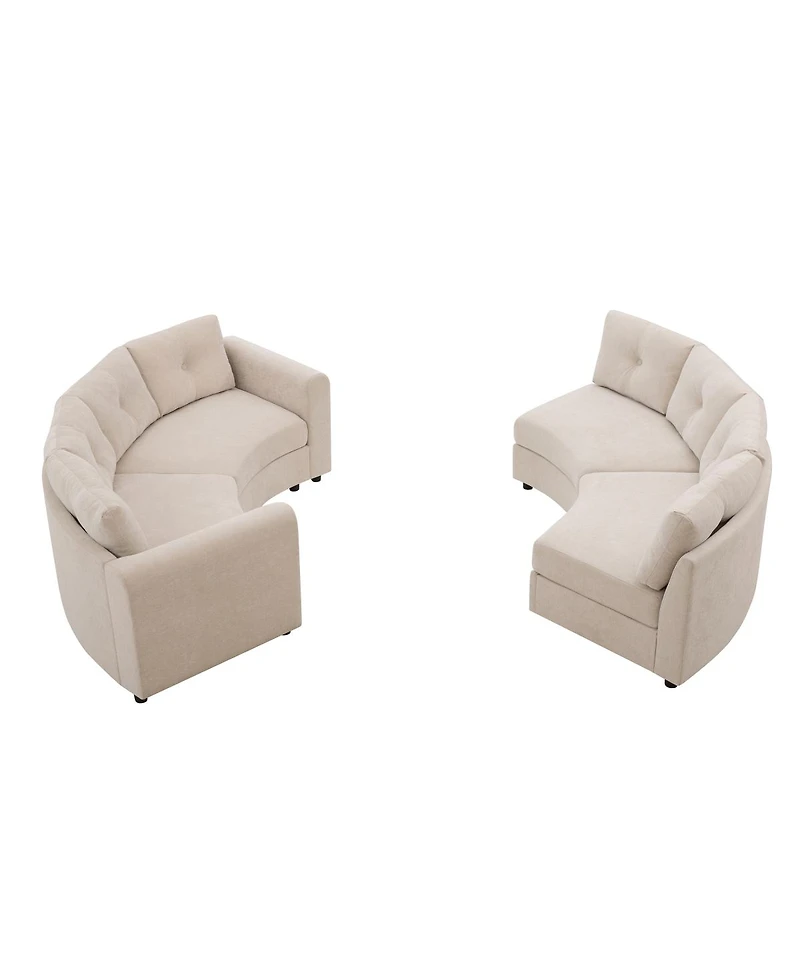 Streamdale Furniture 4-Piece Upholstered Curved Modular Sectional Sofa