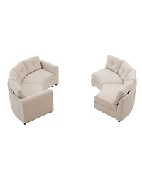 Streamdale Furniture 4-Piece Upholstered Curved Modular Sectional Sofa