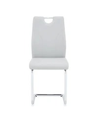 Streamdale Furniture Pu Dining Chairs with Silver Metal Legs (Set of 6)