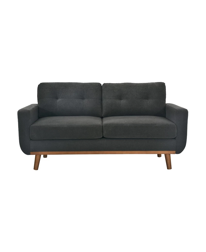 Streamdale Furniture 65" Modern Minimalist 2-Seater Sofa with Nubby Upholstery and Wood Legs