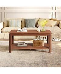 Streamdale Furniture Arc Corner Wood 2-Tier Coffee Table