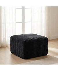 Streamdale Furniture 37.5" Corduroy Square Upholstered Ottoman Foot Stool