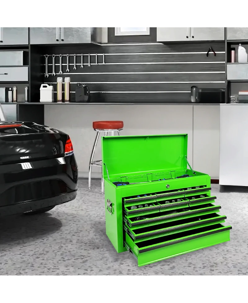 Streamdale Furniture Heavy Duty 24-Inch 9-Drawer Metal Tool Box with Ball Bearing Slides